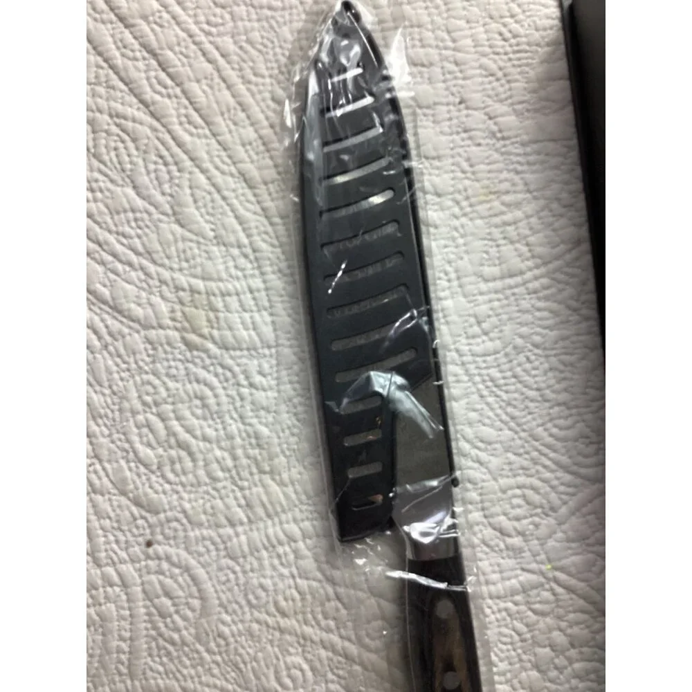Bulofe Professional 8 Inch Chef Knife* Wooden Handle & Blade Cover*Gift Box Incl